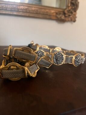 vintage Gianni Versace "Estro Versa" lion head belt from the 1980s small